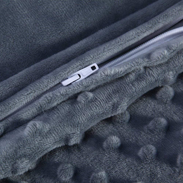 Housse de couverture lestée - 90x120 cm - Gris - Minky
