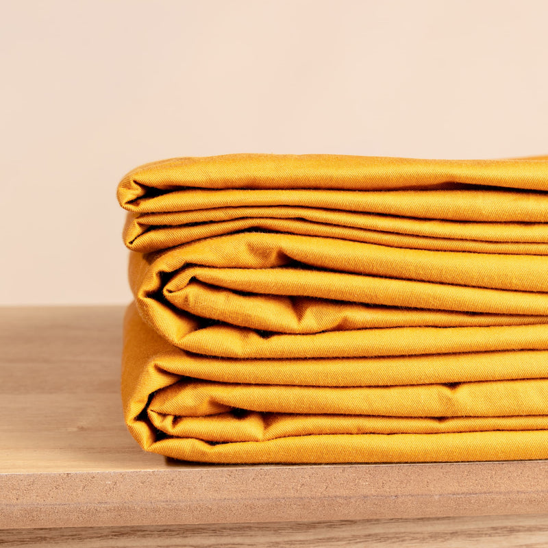 Couverture lestée 5 kg - 140x200 cm + Housse Ocre Coton