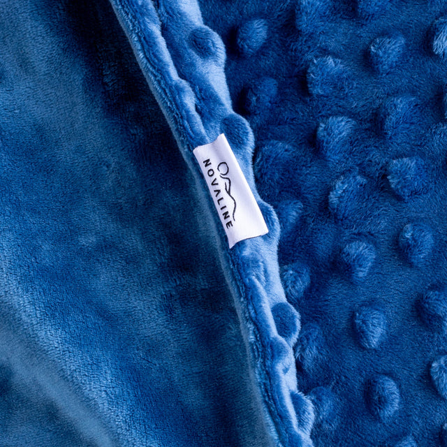 Couverture lestée 5 kg - 100x150 cm + Housse Bleu foncé Minky