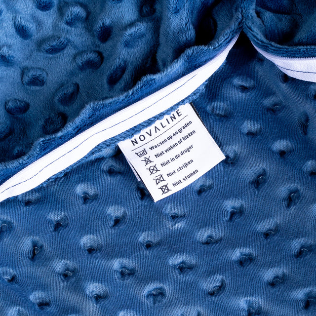 Couverture lestée 5 kg - 100x150 cm + Housse Bleu foncé Minky
